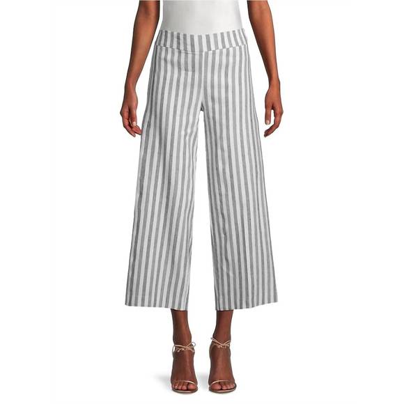 NEW AVENUE MONTAIGNE alex relaxed straight ankle pant in coastal stripe - Picture 1 of 3